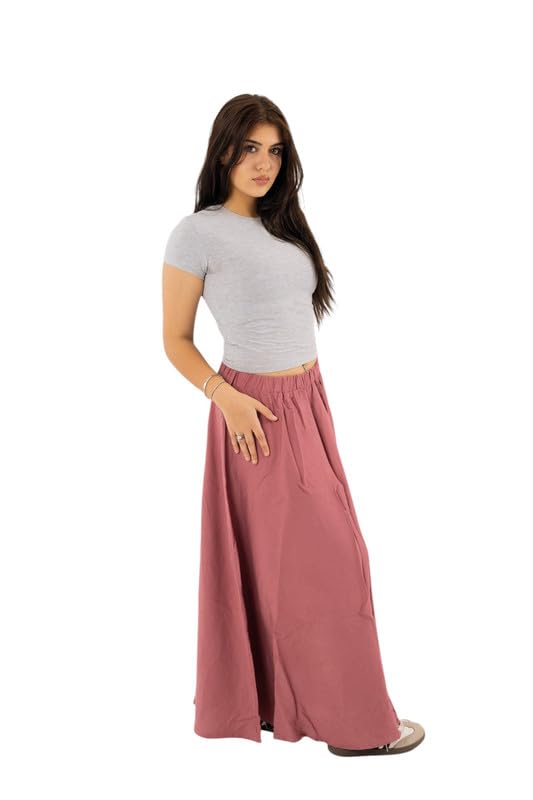 Mosca Women's Wear Basic Linen Long Skirt Elastic Waist