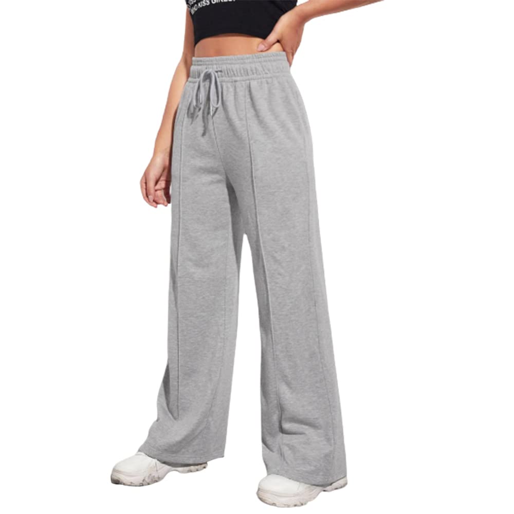 Sport Sweatpants Wide Leg With Line – High Waist - Side Pockets Drawstring Pants Women Sports wear