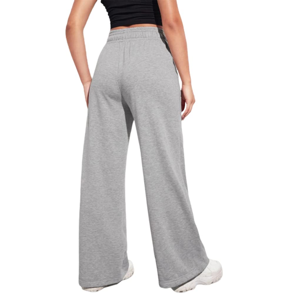 Sport Sweatpants Wide Leg With Line – High Waist - Side Pockets Drawstring Pants Women Sports wear