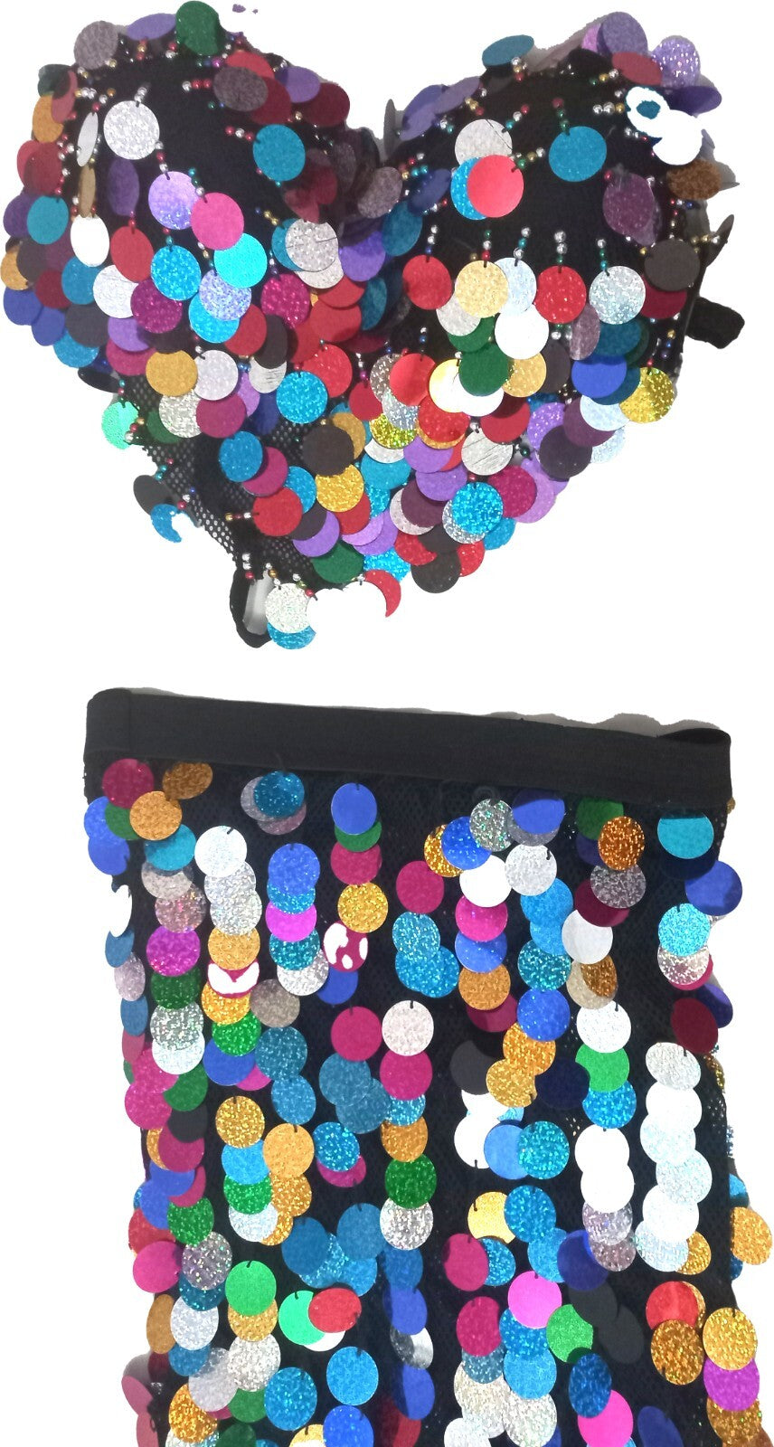 Egyptian Professional Belly dance Costume Fully Embroidered With Colorful Coins1