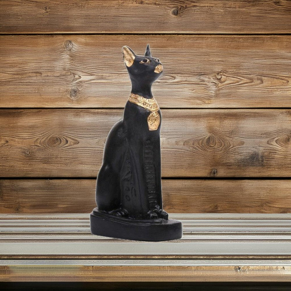 Black Bastet Cat Ancient Egyptian Goddess Statue Museum Replica With Certificate1
