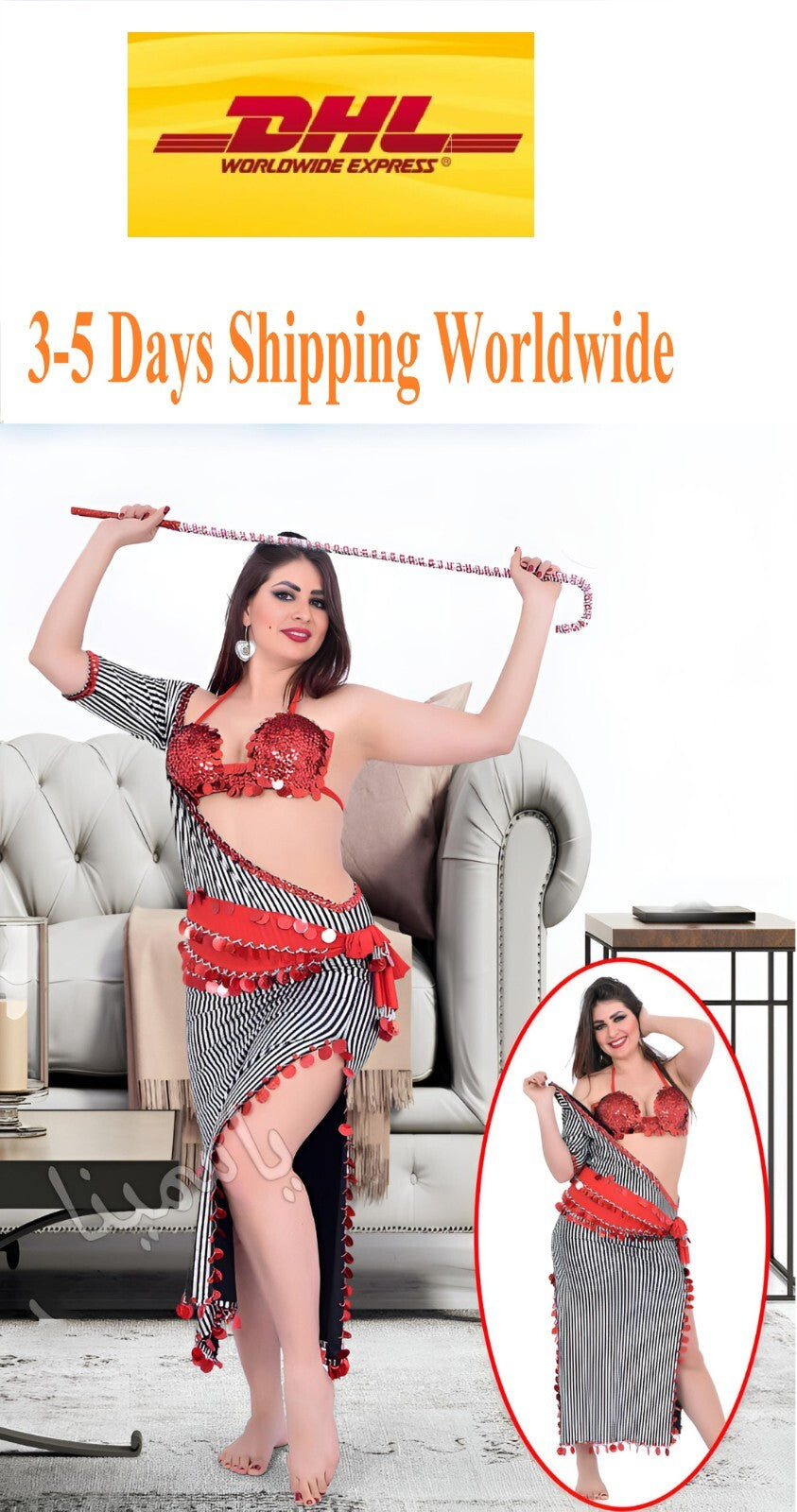 3 Piece Hot Egyptian Belly Dance Dress Oriental Galabeya Bra &Dancing Scarf2