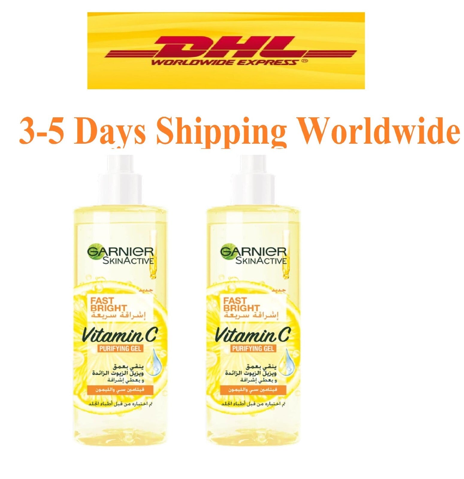 2X Garnier Skinactive Fast Bright Vitamin C Purifying Gel Wash 400ml Skin Care0