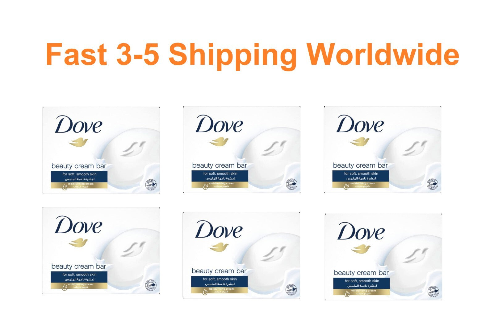 Dove Beauty Cream Bar Soap With ¼ Moisturizing Cream For Smooth Skin 6 X 90 g0