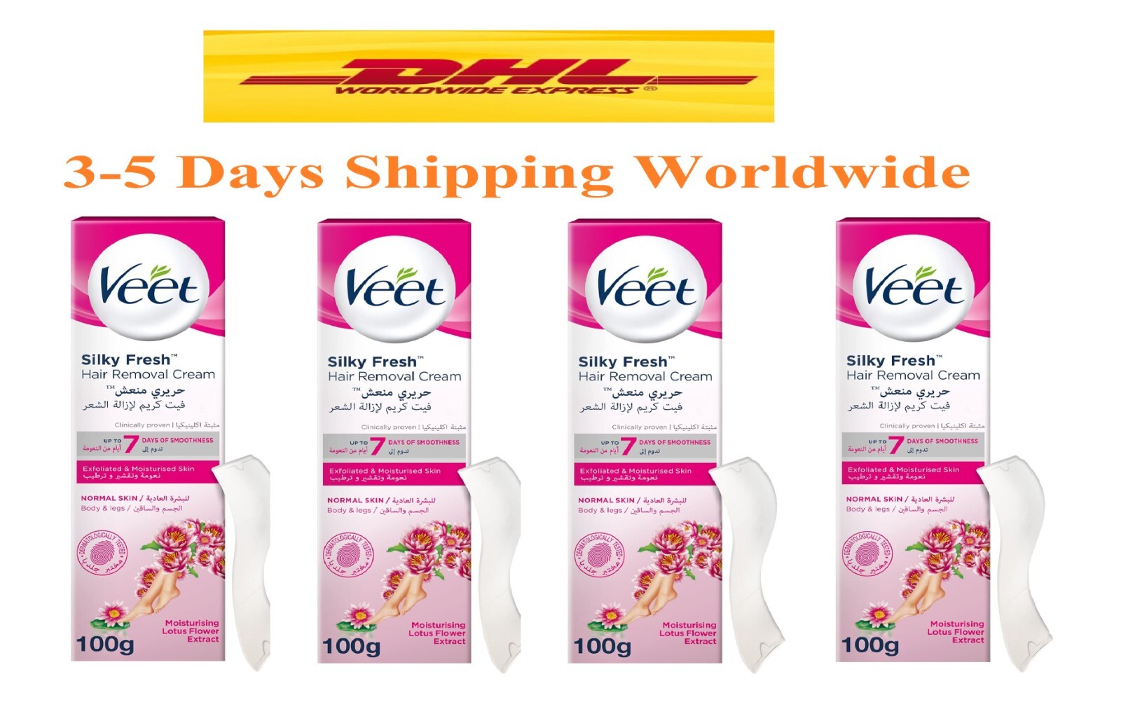 4X Veet Hair Removal Cream For Normal Skin Body& Legs 7 Day Smoothness 100 ml0