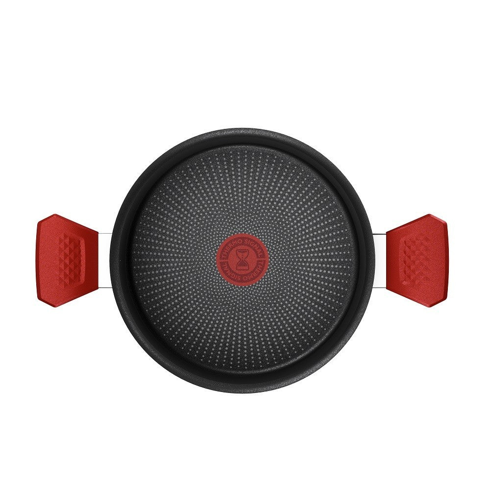 2 Tefal Expert Cooking Pot &Lids Double Titanium Non Stick  Coated In France Red4