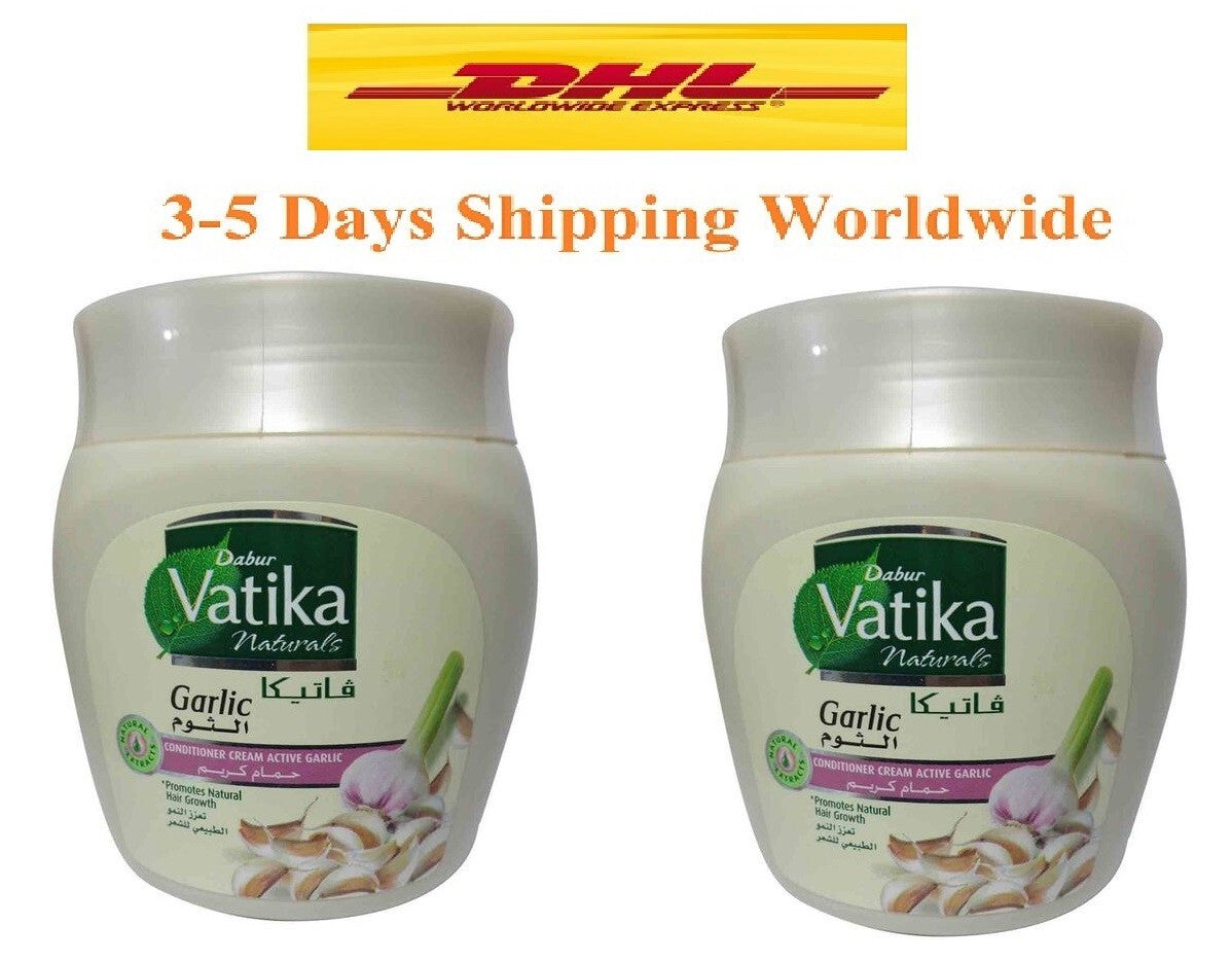 Vatika Hair Conditioner Cream With Garlic For Natural Hair Growth 2 Box X 500 ml4