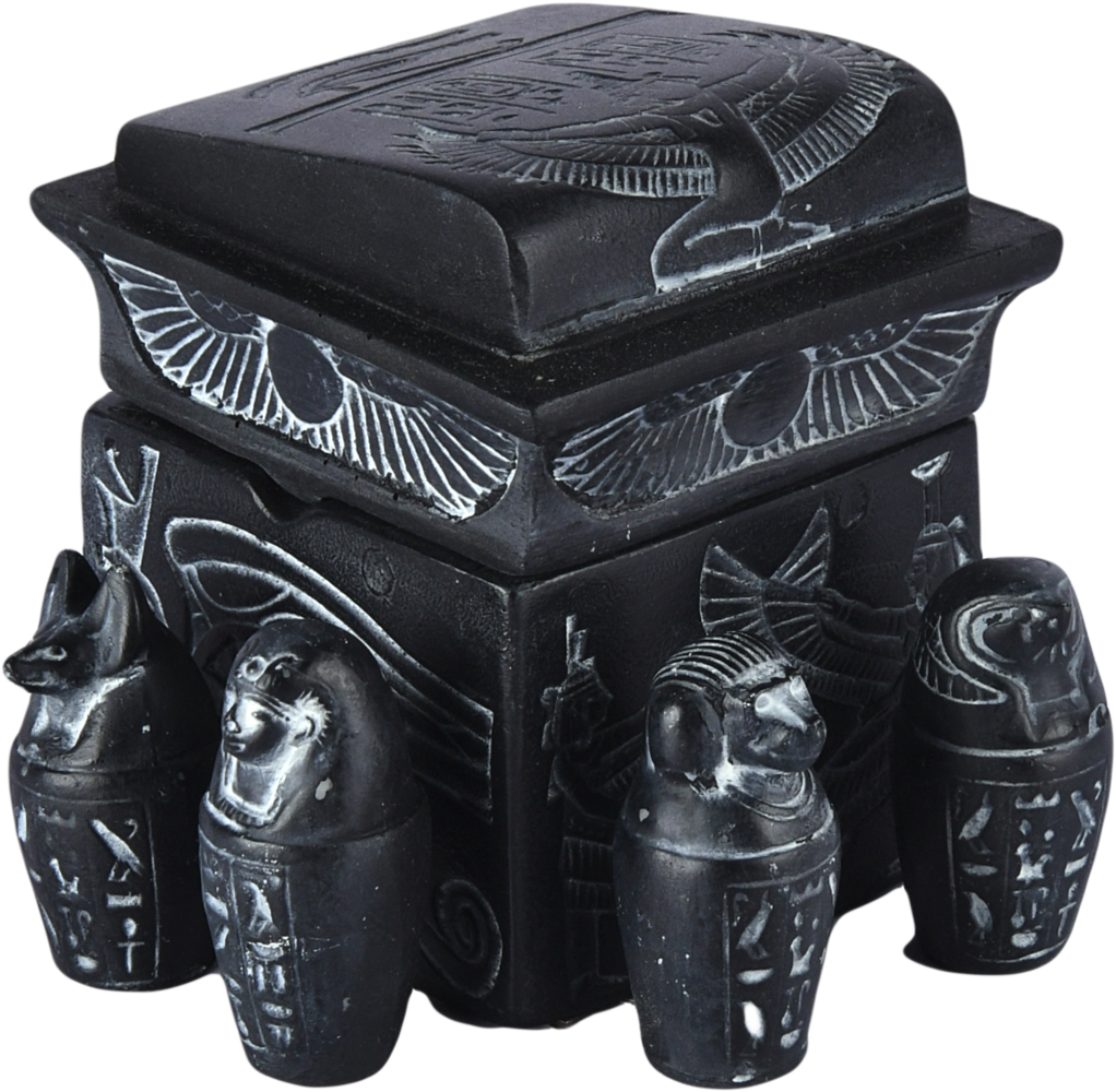 Black Ancient Egyptian Canopic Jars The Four Sons Of Horus Handmade Souvenir1