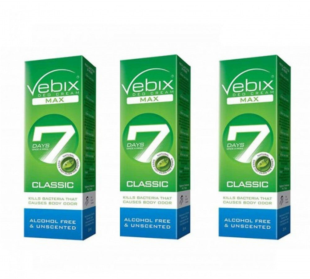 6X Vebix Deodorant Cream 7 Days Long Lasting Antiperspirant Aluminum Free Unisex1