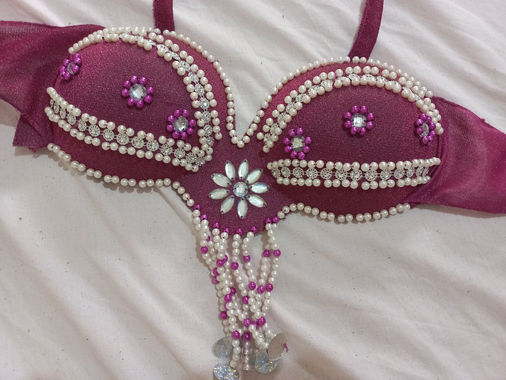 Egyptian Professional Belly Dance Costume Purple& Silver Sexy Belly dance Dress5