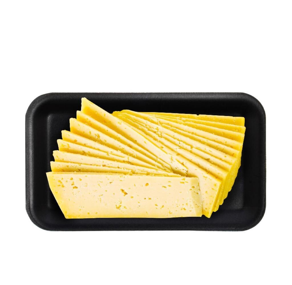 Egyptian Turkish Yellow Cheese Sliced 1kg 2.2 Ib جبنة رومي بطارخ بالفلفل شرائح1
