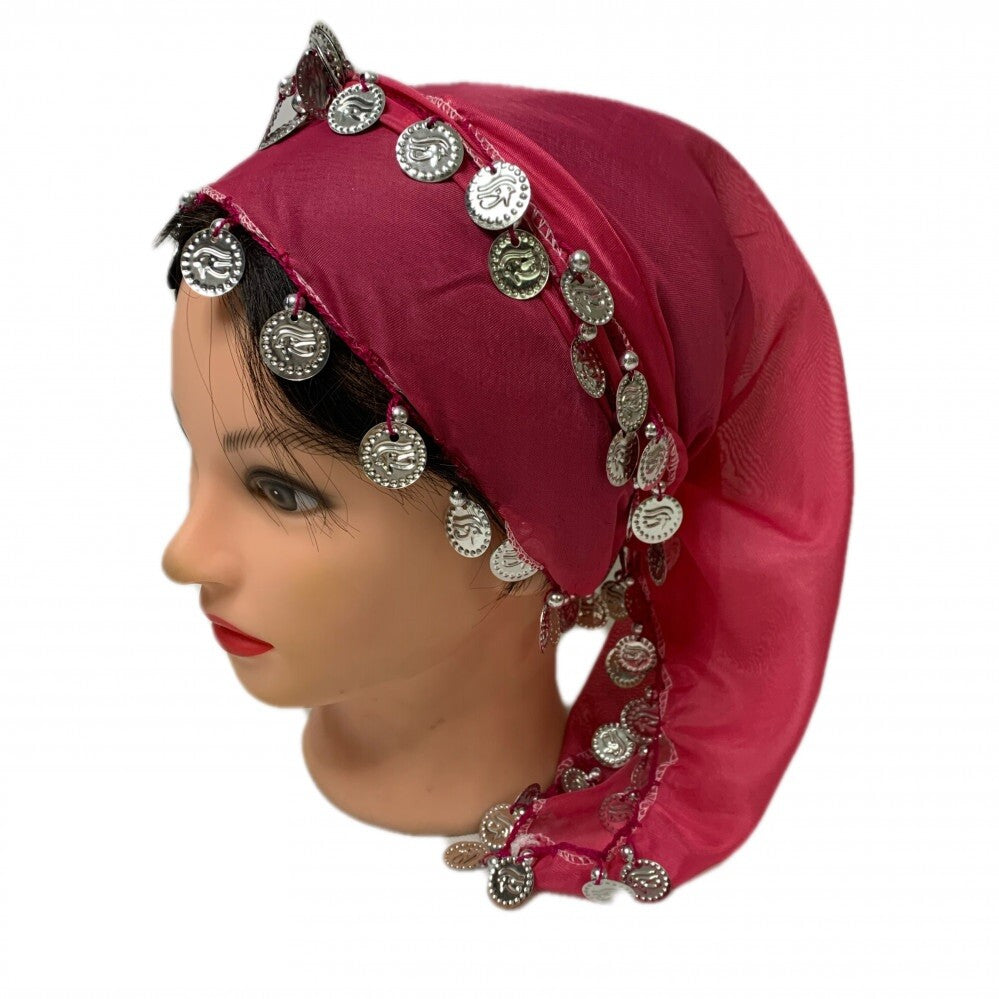 Women Egyptian Traditional Coins Scarf Vintage Head Dancing Accessories Chiffon 2