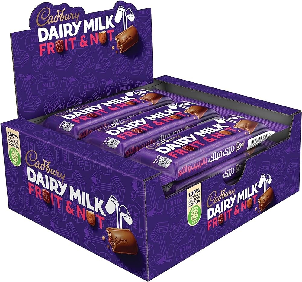 24 Piece Cadbury Dairy Milk Chocolate with Nut Fruit and 35 gm/1.23 oz Candy bar1
