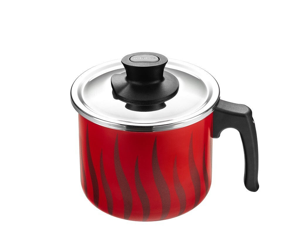 Tefal Tempo Flame Milk Pot With Lid &Handle 14cm Non Stick Coated In France Red2