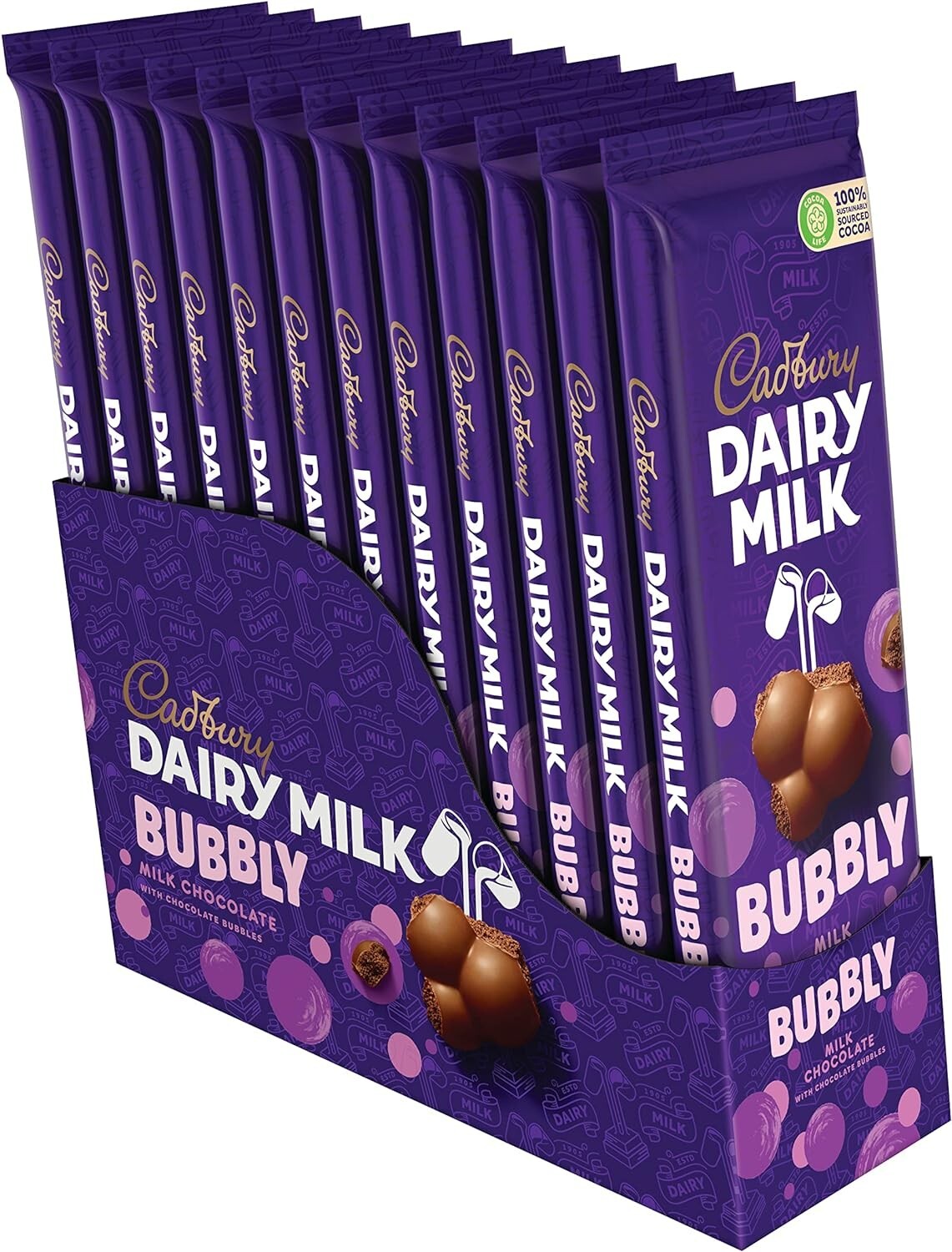 24 Piece Cadbury Dairy Milk Bubbly Chocolate 28 gm /0.98 oz Candy bar5