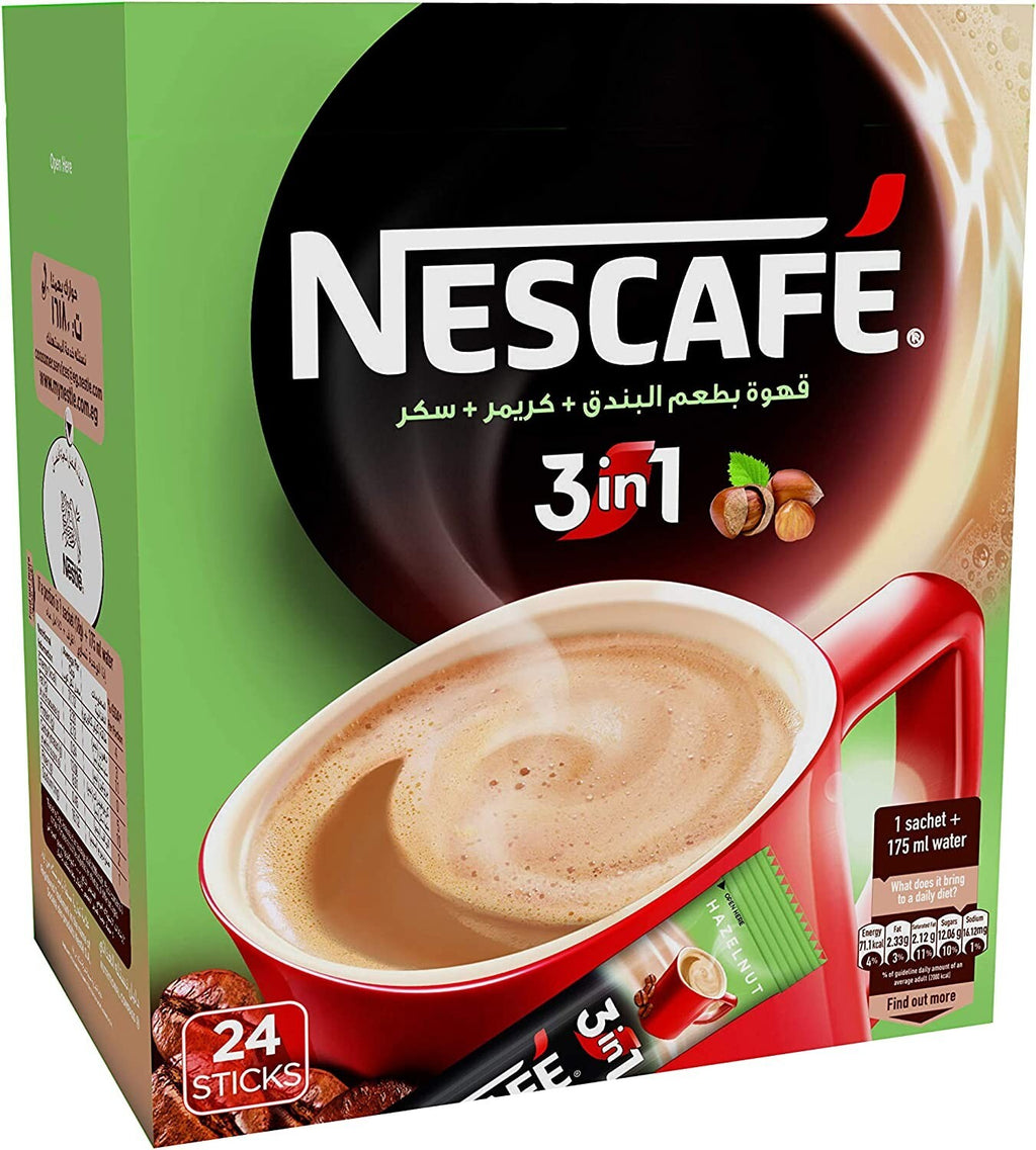 Nescafe 3 In 1 Hazelnut Flavor Instant Coffee Mix 72 x 18 g Sticks 3 Packs2