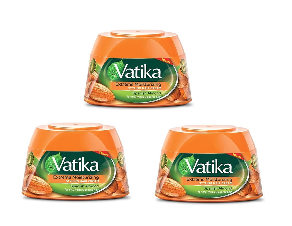 3 Vatika Extreme Moisturizing Styling Hair Cream Spanish Almond Dry Fizzy Hair0