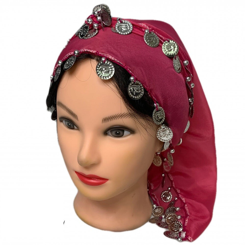 Women Egyptian Traditional Coins Scarf Vintage Head Dancing Accessories Chiffon 3
