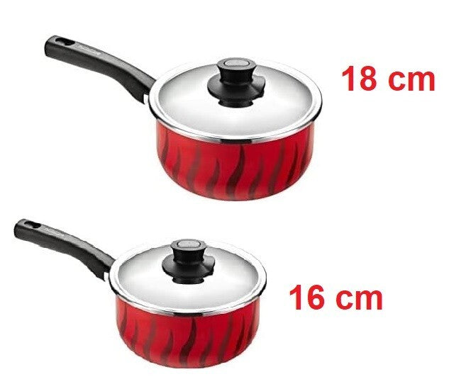 2 Tefal Tempo Flame Cooking Pan Set With Handle &Lid Non Stick Coated In France0