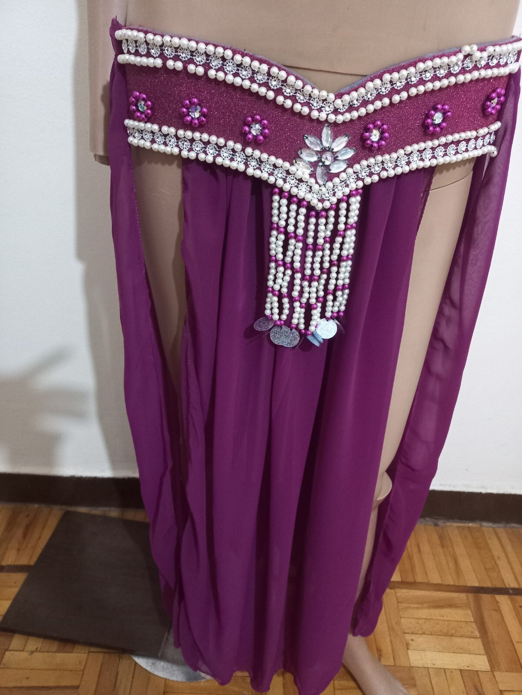 Egyptian Professional Belly Dance Costume Purple& Silver Sexy Belly dance Dress12