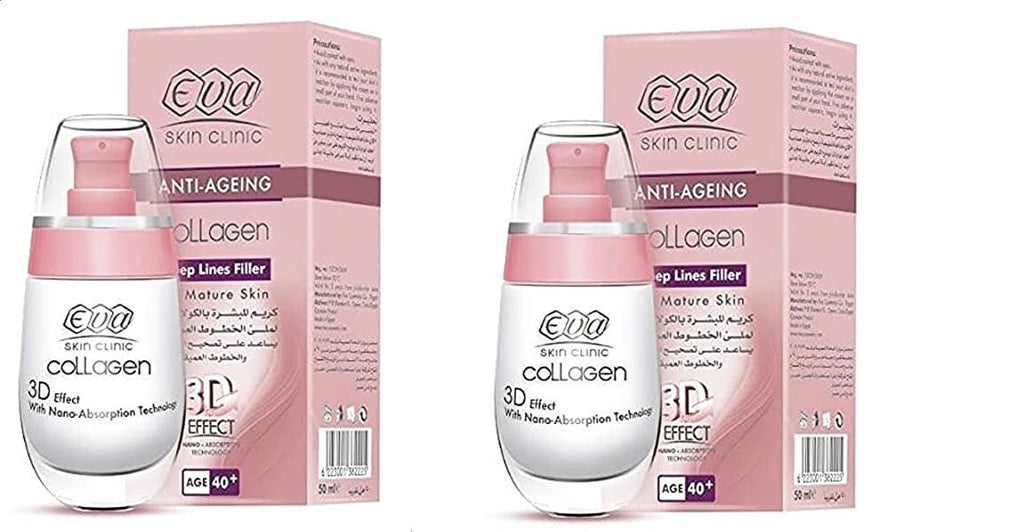 2X Eva Skin Anti Aging Collagen Cream Deep Lines Filler 3D Effect 50 ml Age 40+1