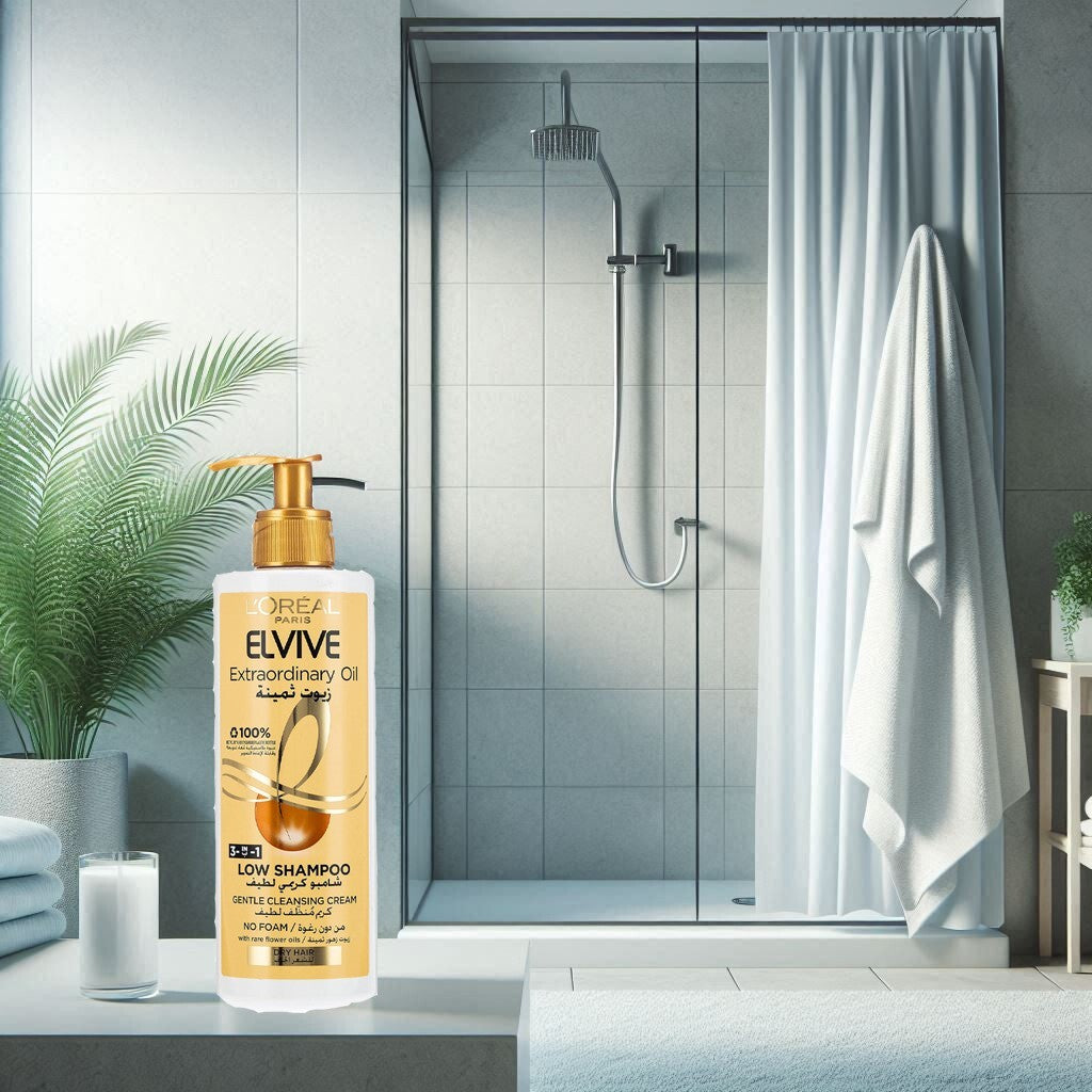 3X L'Oréal Paris Elvive Extraordinary Oil Low Shampoo No Foam For Dry Hair 400 m4