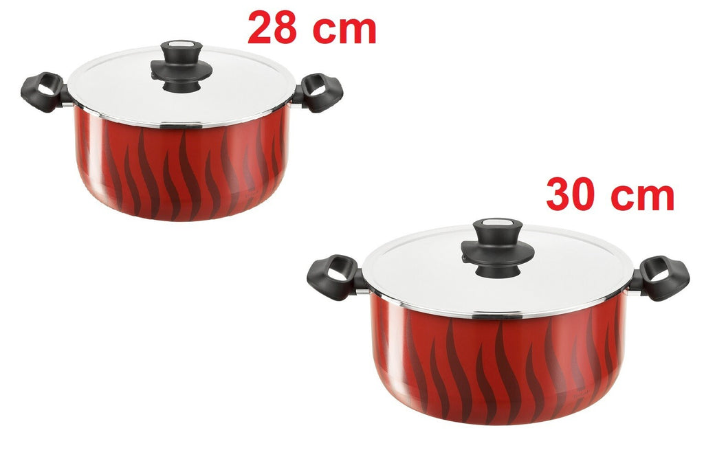 Tefal Tempo Cooking Pots Set With Lid 28, 30 cm Large Non Stick Coated In France0