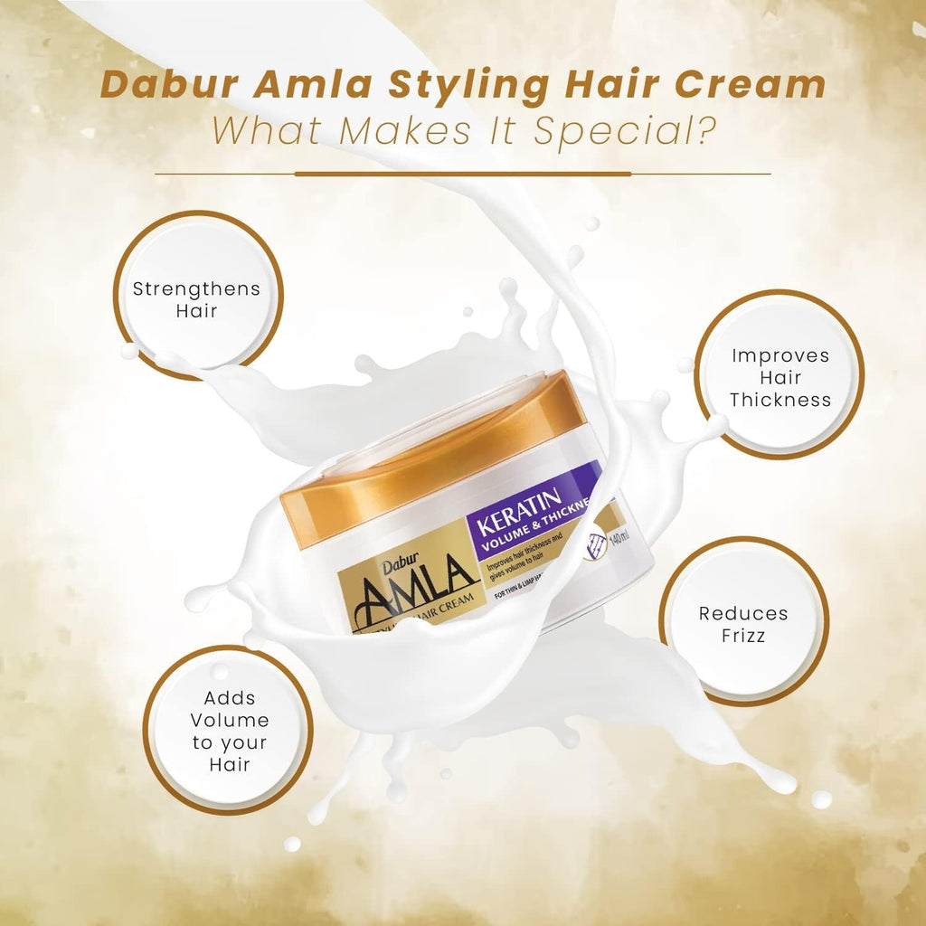3x 125ml Dabur Amla Hair cream Protein thickness strengthen hair Reduce frizz2