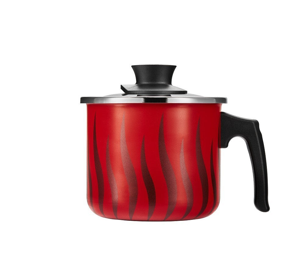 Tefal Tempo Flame Milk Pot With Lid &Handle 14cm Non Stick Coated In France Red3
