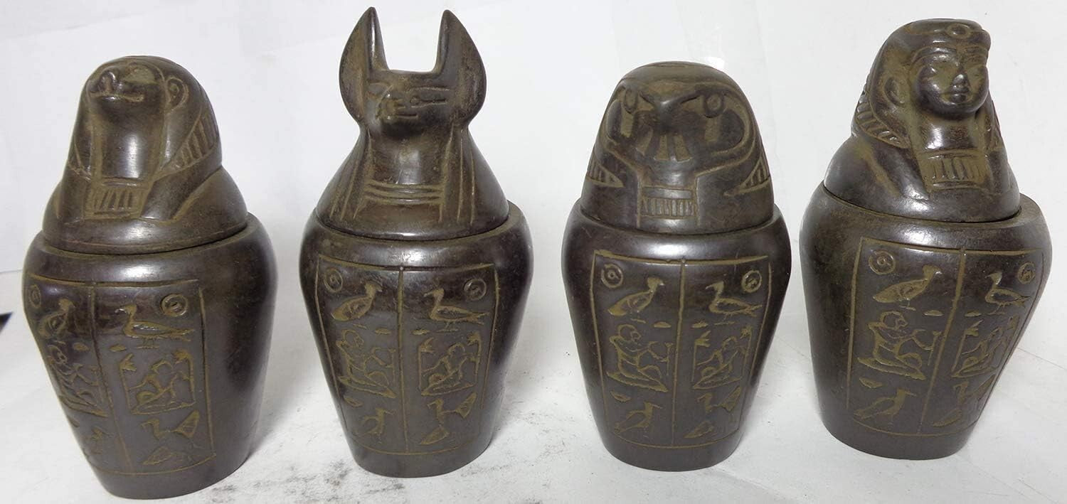 Ancient Egyptian Canopic Jars Set of 4 Handcrafted Canopy Jar Sons Of God Horus4