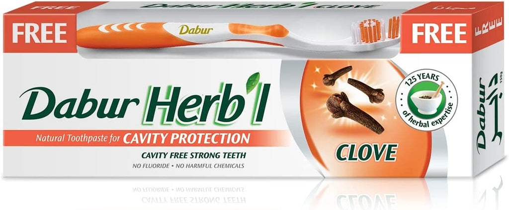 Dabur Herbal Natural Clove Toothpaste No Harmful Chemicals Toothbrush 150ml0