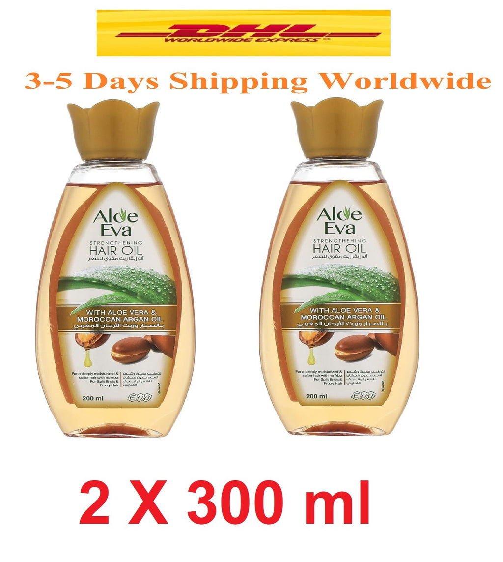 Aloe Eva Hair Oil Moroccan Argan Oil &Aloe Vera Deep Moisture For Frizzy Hair 2P0