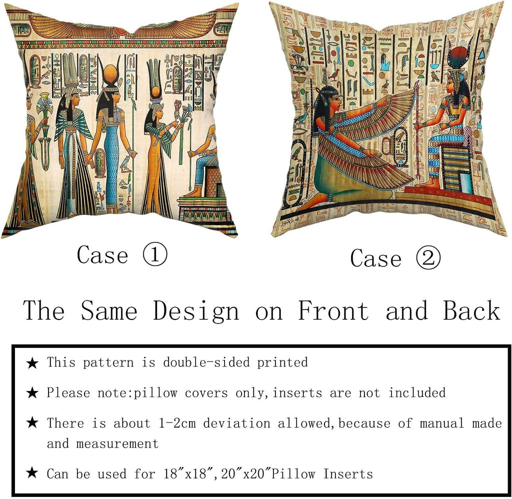 2 Ancient Egyptian Print Pillow Case Cotton Pharaonic Pillow Cover Decorative2