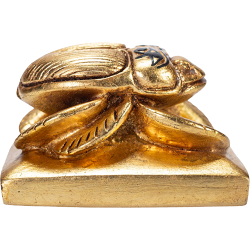 Egyptian Golden Scarab Statue Museum Replica With Certificate Small Size Handmad1