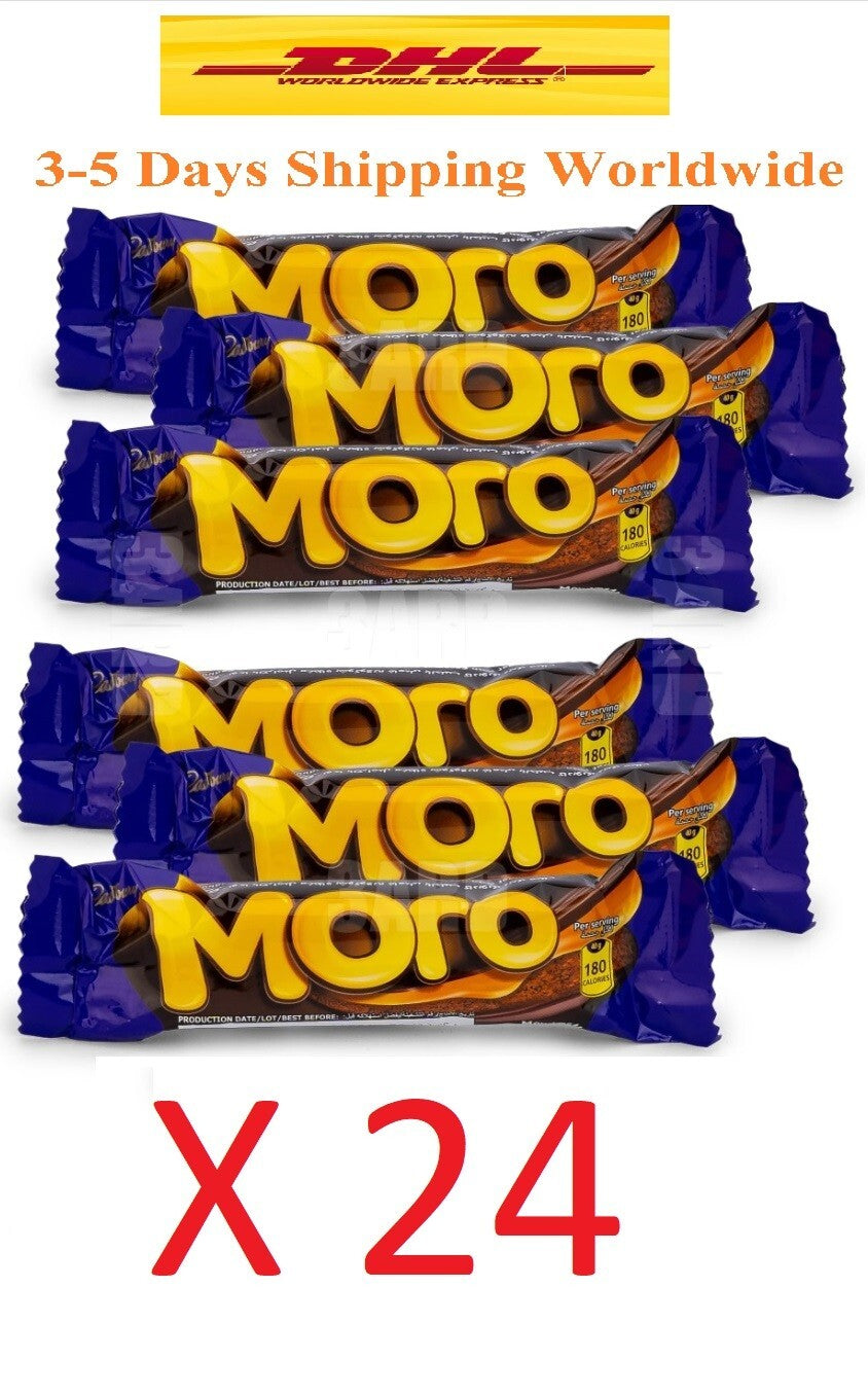 24 Piece Cadbury Moro Caramel Nougat Chocolate Bar 38 gm Each Free Fast Shipping0