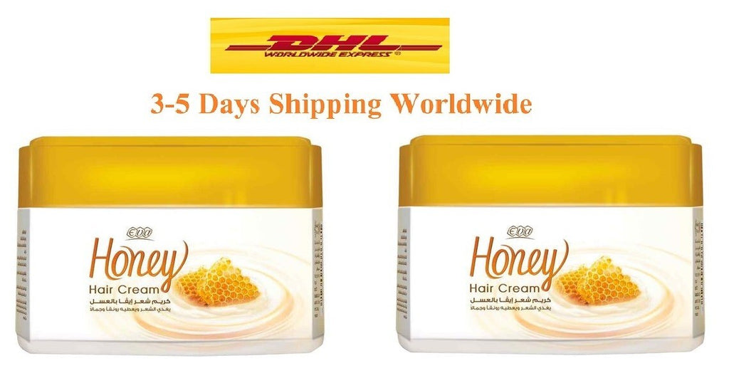Eva Hair Cream Natural Honey Moisturize Nourish Hair Repair Split Ends 2 X 185g0