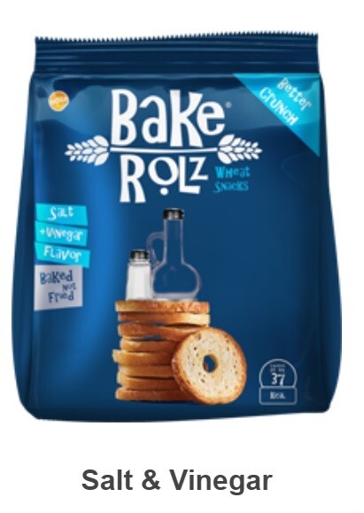 9 Pack Bake Rolz  40g BREAD CHIPS SNACKS CRISPY Healthy Backed 100% wheat9