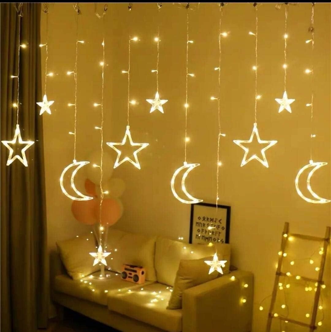 Christmas & Ramadan Led string decorative light stars shaped and moonفانوس رمضان0