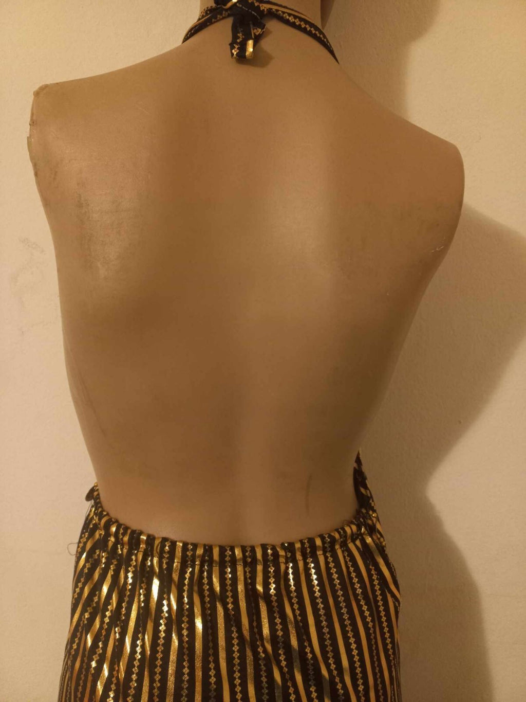 Long Egyptian Belly Dance Dress Black with Gold Threads longitudinal slits Dress4