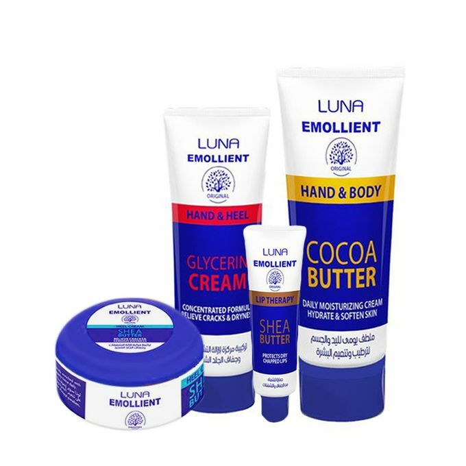 Luna Emollient Moisturizing Cream Set For Severe Dry Skin Hands Feet Lips Heels0