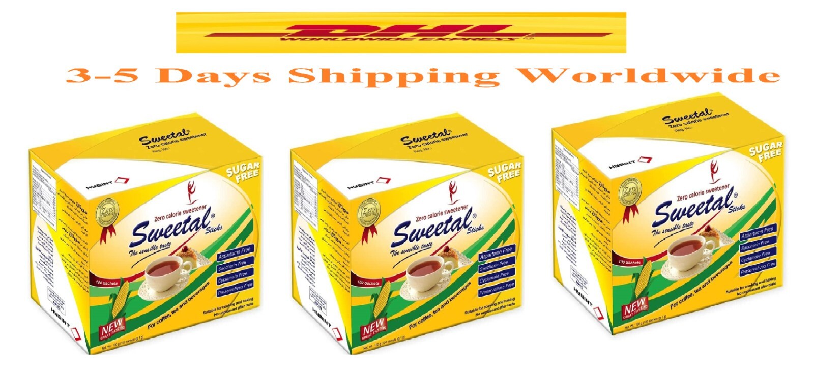 Sweetal Sugar Free Sweetener No Calories Stevia 300 Sachets Sugar Substitute0