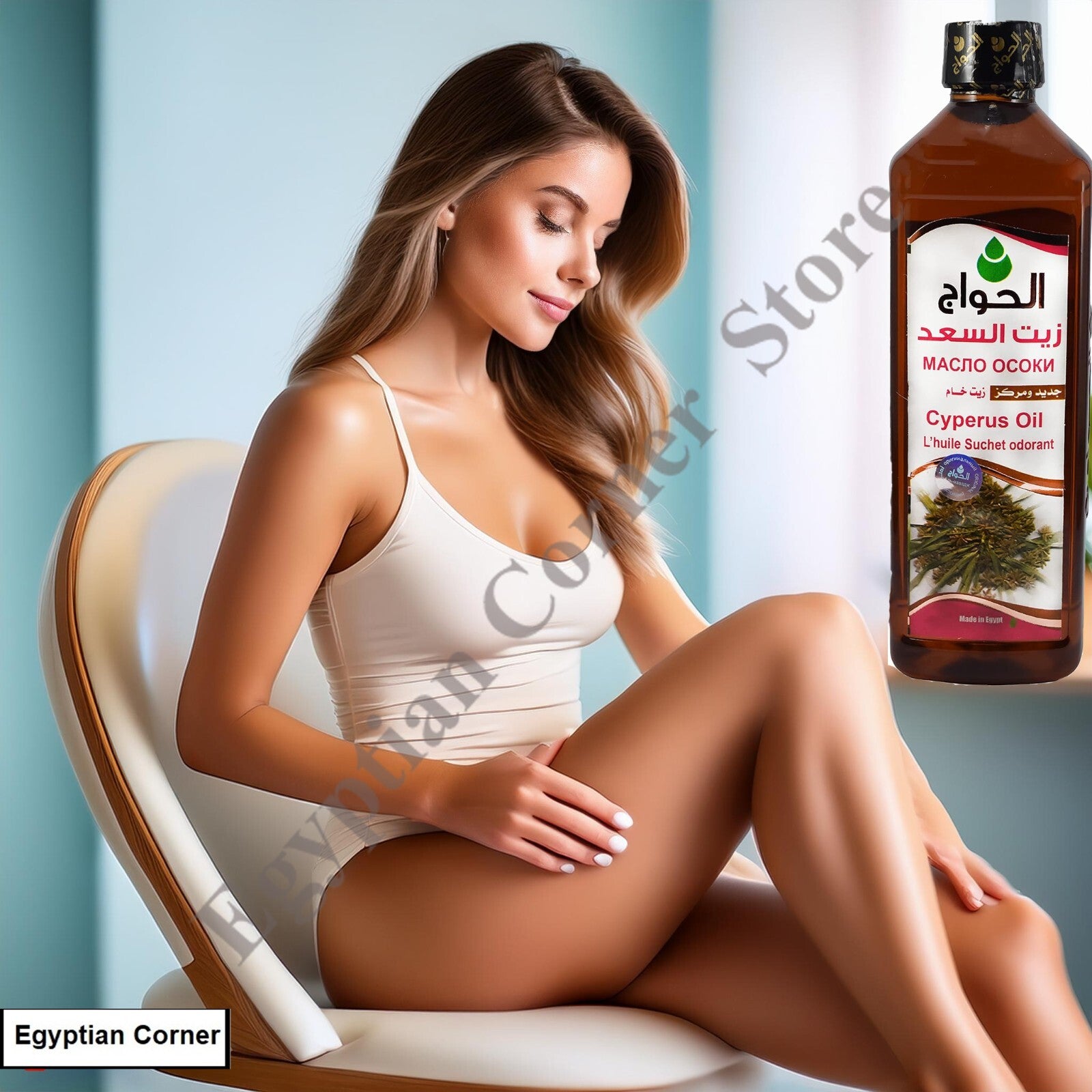 El Hawag Cyperus Oil Natural Cold Pressed Oil To Slower Body Hair Growth 2X500ml5