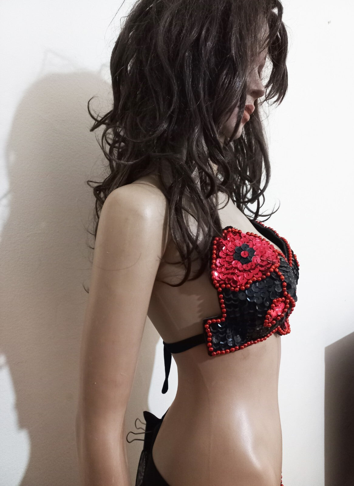 Egyptian Professional Belly Dance Costume Shiny Beaded Bra With Strings Skirt10