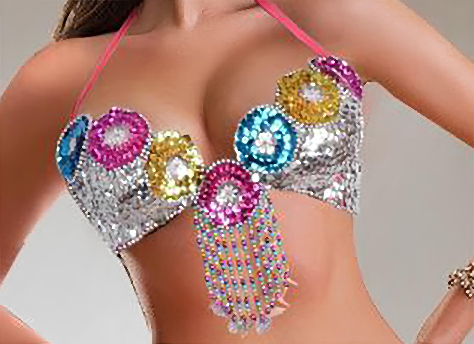 Belly Dance Costume Colorful Tassel Embroidered Bra Long Skirt Egyptian Handmade1