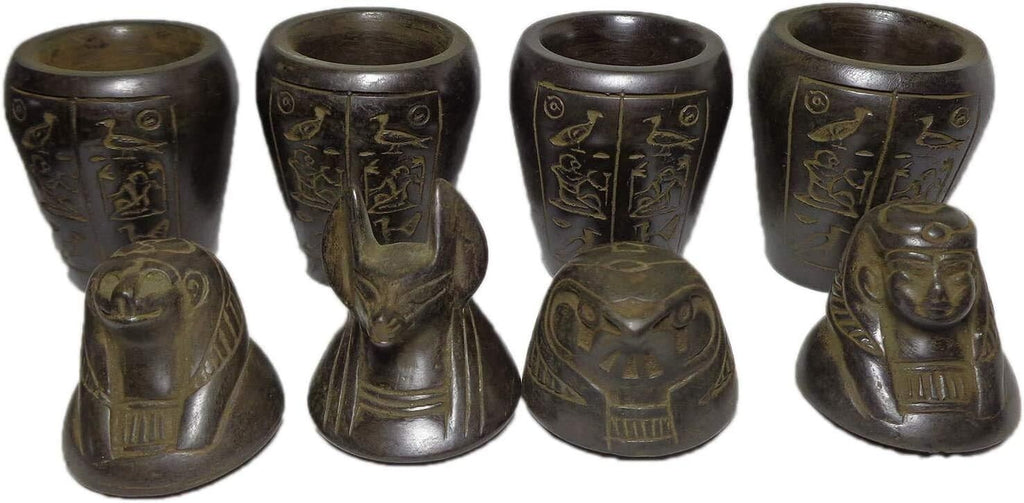 Ancient Egyptian Canopic Jars Set of 4 Handcrafted Canopy Jar Sons Of God Horus3