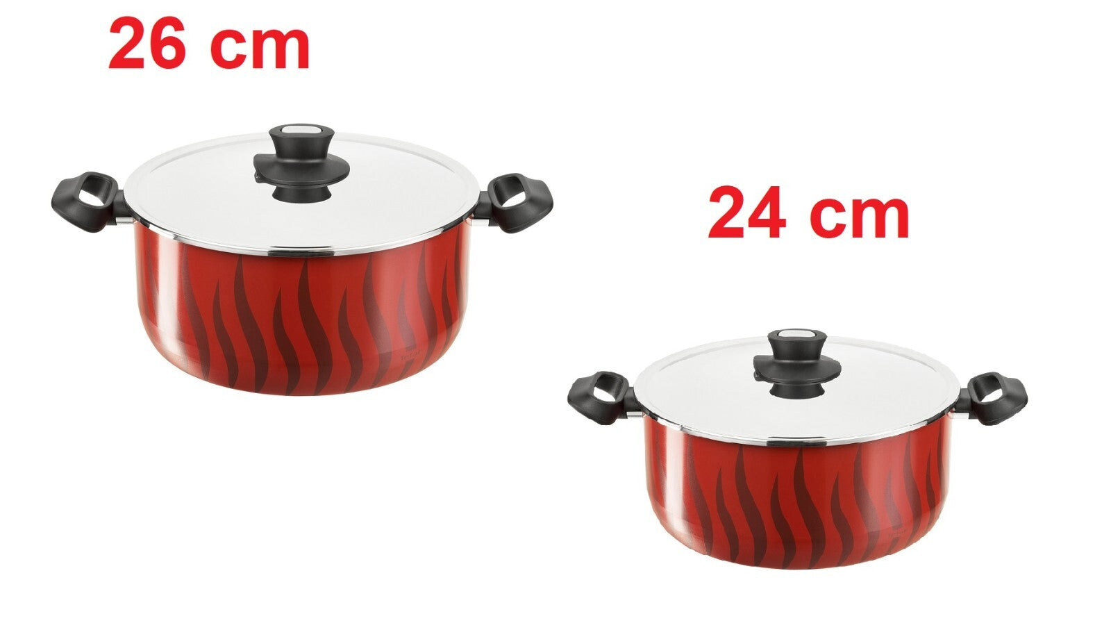 2 Tefal Tempo Cooking Stewpot With Lid 26,24 cm Set Non Stick Coated In France1