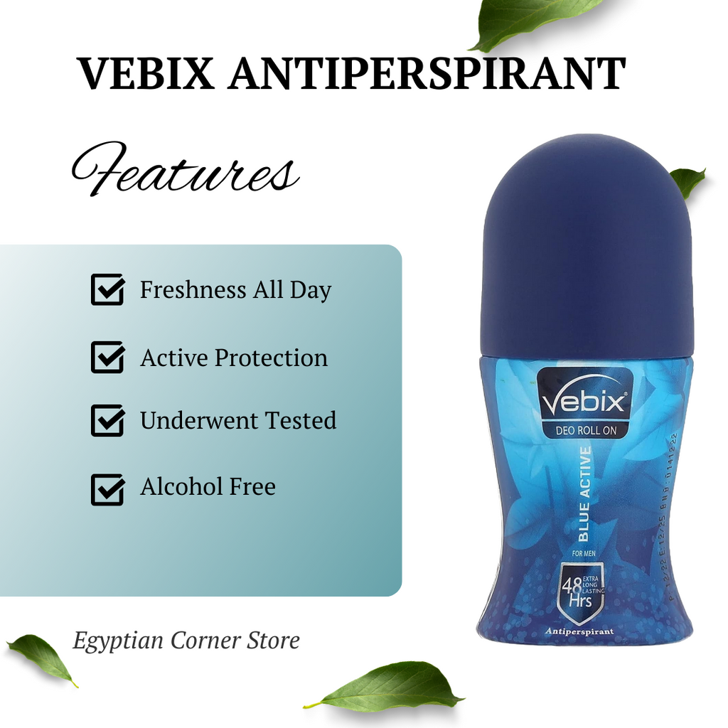 3X Vebix Deodorant Roll for Men 48H Odor Protection Alcohol Free Antiperspirant1