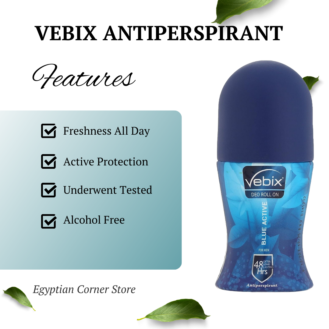 3X Vebix Deodorant Roll for Men 48H Odor Protection Alcohol Free Antiperspirant1