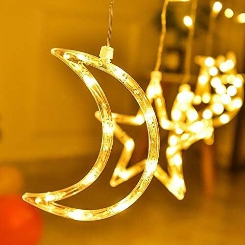 Christmas & Ramadan Led string decorative light stars shaped and moonفانوس رمضان1
