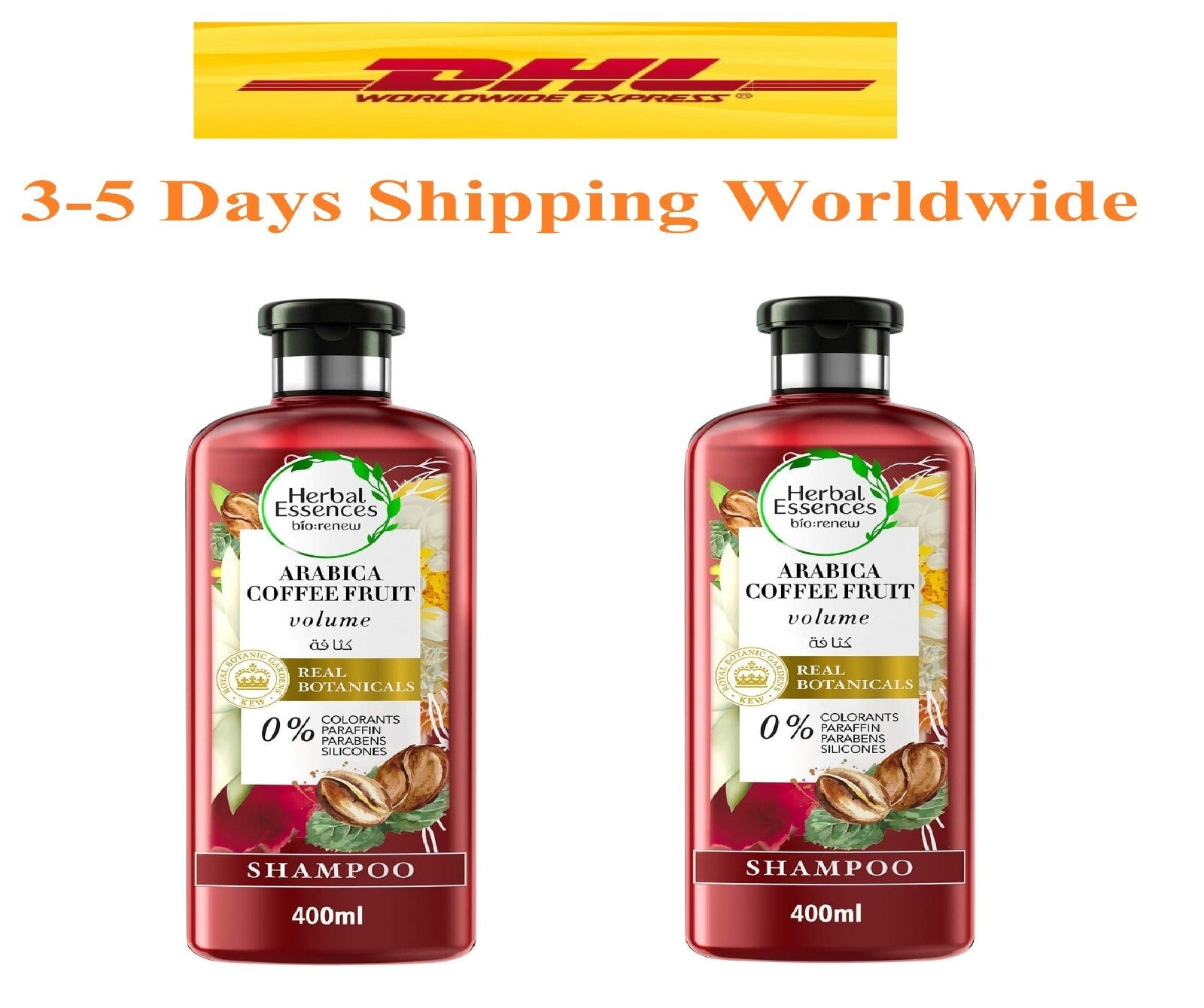 2X Herbal Essences Arabica Coffee Fruit Shampoo Hair Volume No Paraffin 400ml0